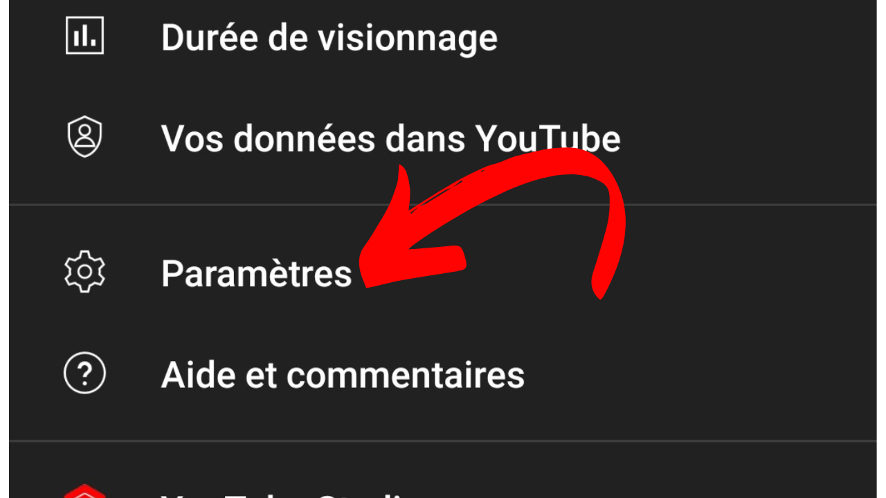 Étape 2 : entrez dans les paramètres de YouTube. 